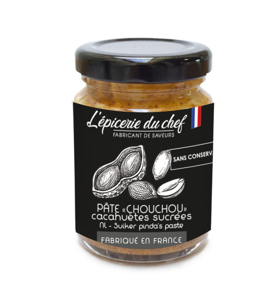 Pâte "chouchou" cacahuètes sucrées 100g Pâte "chouchou" cacahuètes sucrées 100g
