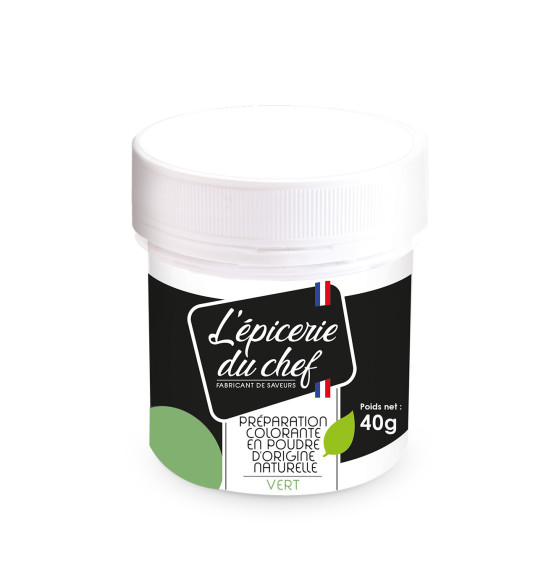 Préparation colorante en poudre d’origine naturelle Vert 40 g Préparation colorante en poudre d’origine naturelle Vert 40 g