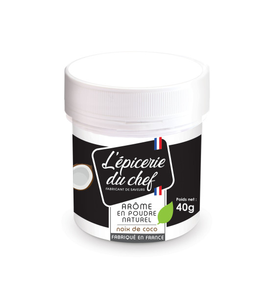 Arôme naturel en poudre noix de coco 40g Arôme naturel en poudre noix de coco 40g