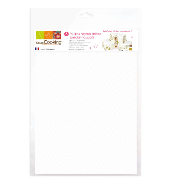 6 White edible wafer sheets SPECIAL NOUGAT